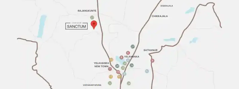 Sobha OMR Apartment Location Map With Landmarks by Sobha Limited located at OMR road, Chennai Tamil Nadu